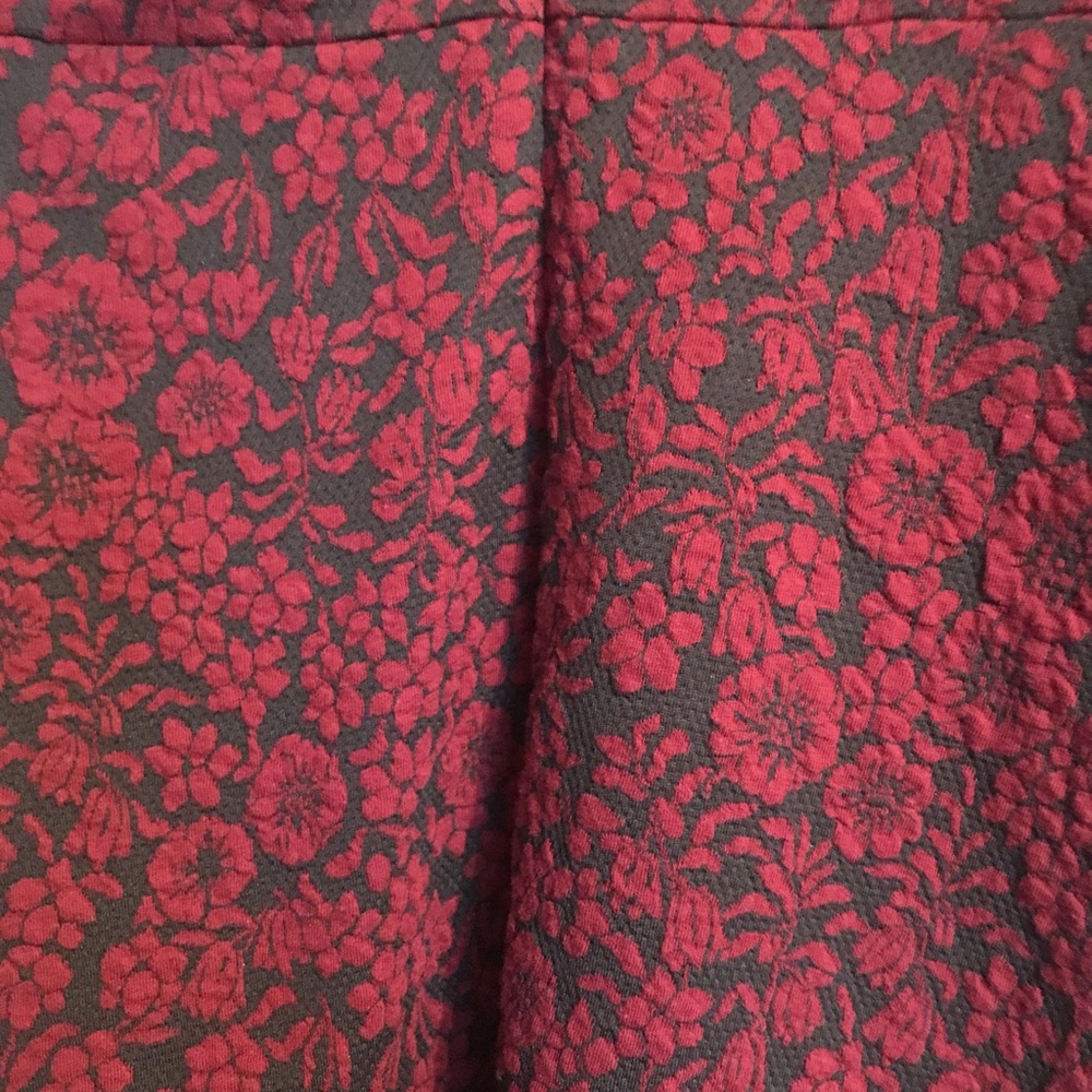 Ann Taylor Loft red & black midi dress 12 Petite - Picture 2 of 9